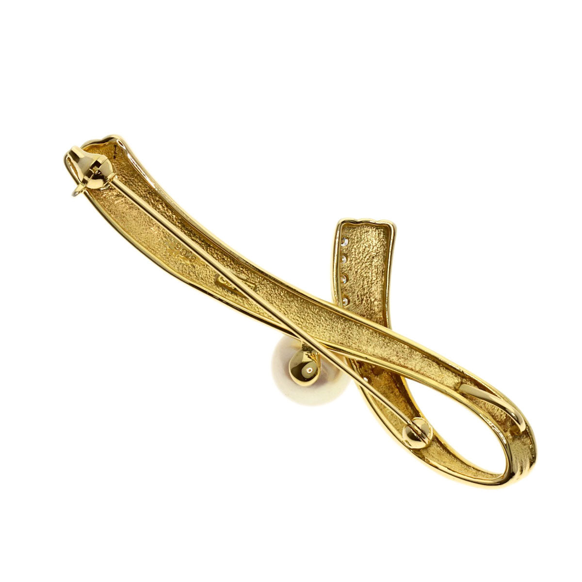 TASAKI Pearl Pearl Diamond Brooch K18 Yellow Gold Ladies [Used]