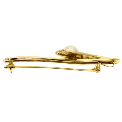 TASAKI Pearl Pearl Diamond Brooch K18 Yellow Gold Ladies [Used]