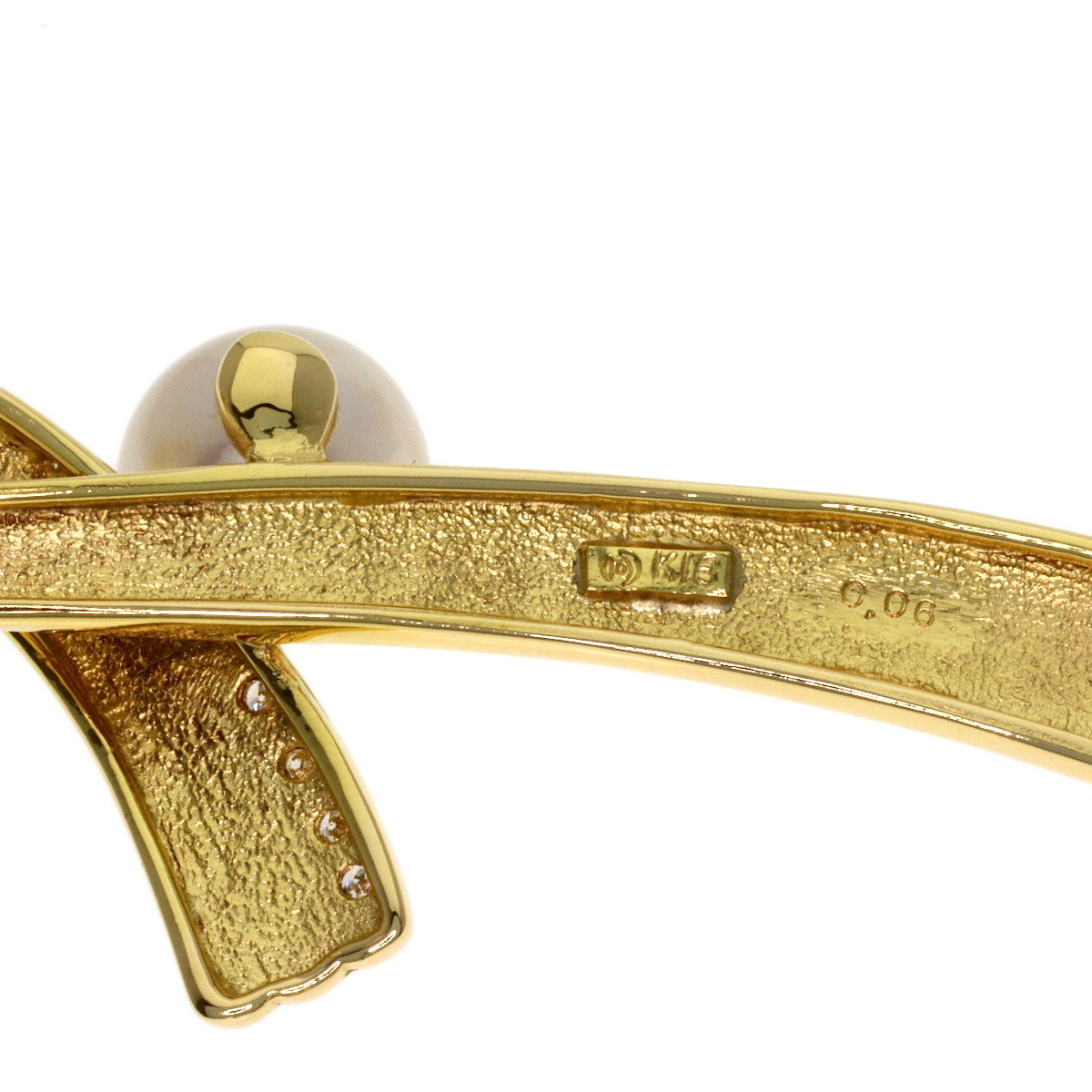 TASAKI Pearl Pearl Diamond Brooch K18 Yellow Gold Ladies [Used]