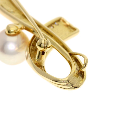 TASAKI Pearl Pearl Diamond Brooch K18 Yellow Gold Ladies [Used]