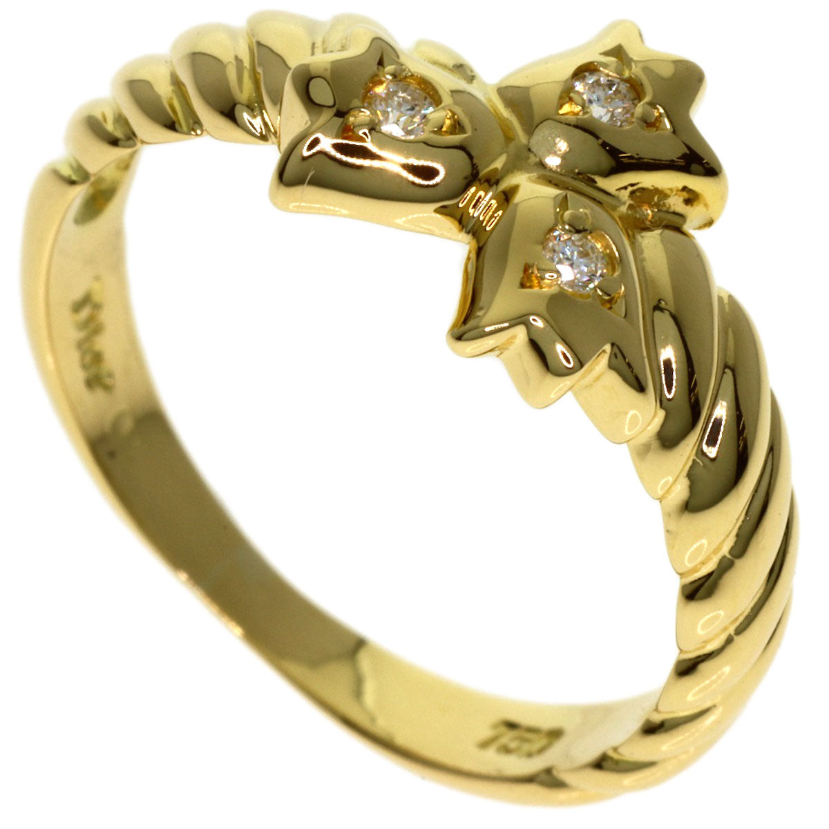 Dior Tulip Diamond Ring K18 Yellow Gold Ladies [Used]