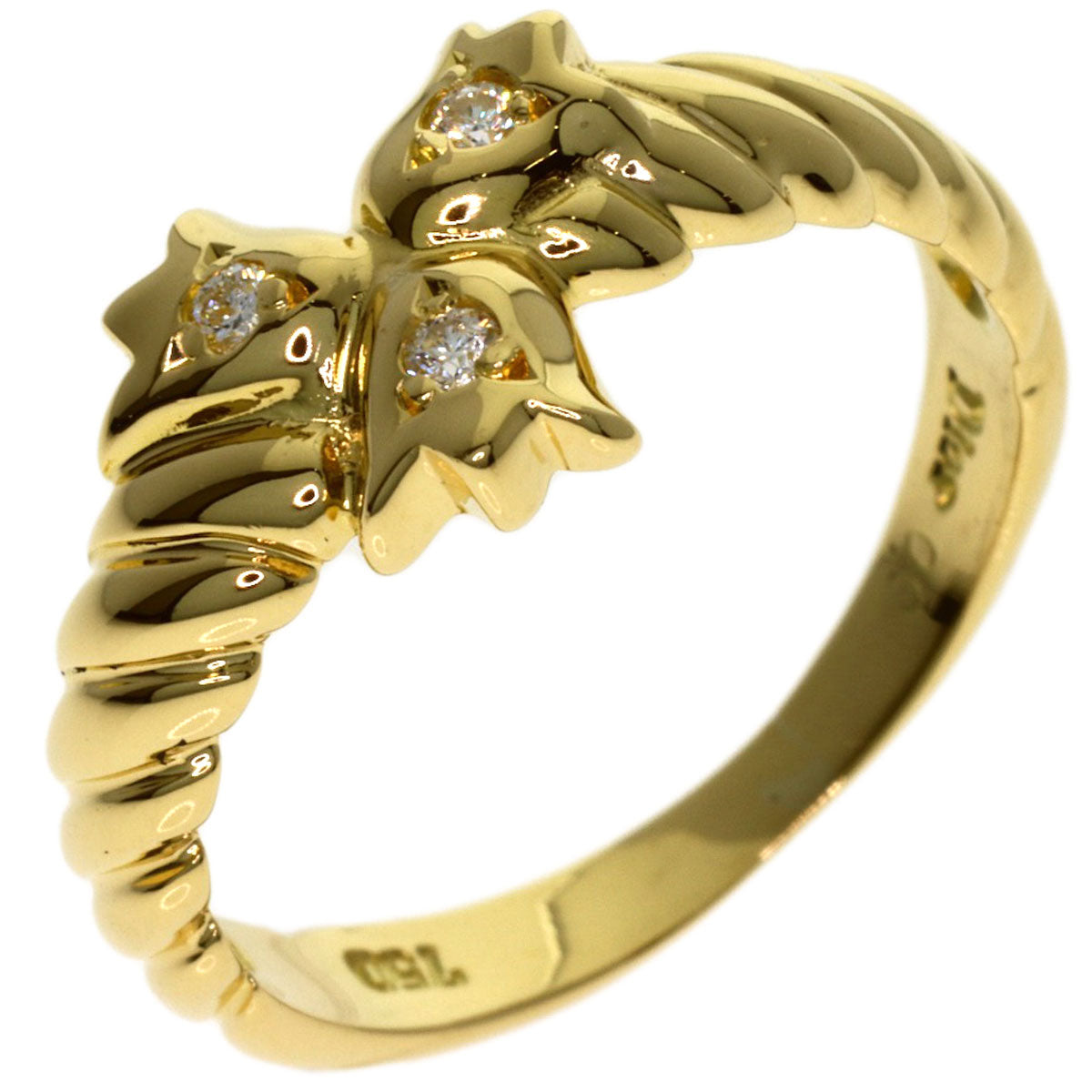 Dior Tulip Diamond Ring K18 Yellow Gold Ladies [Used]