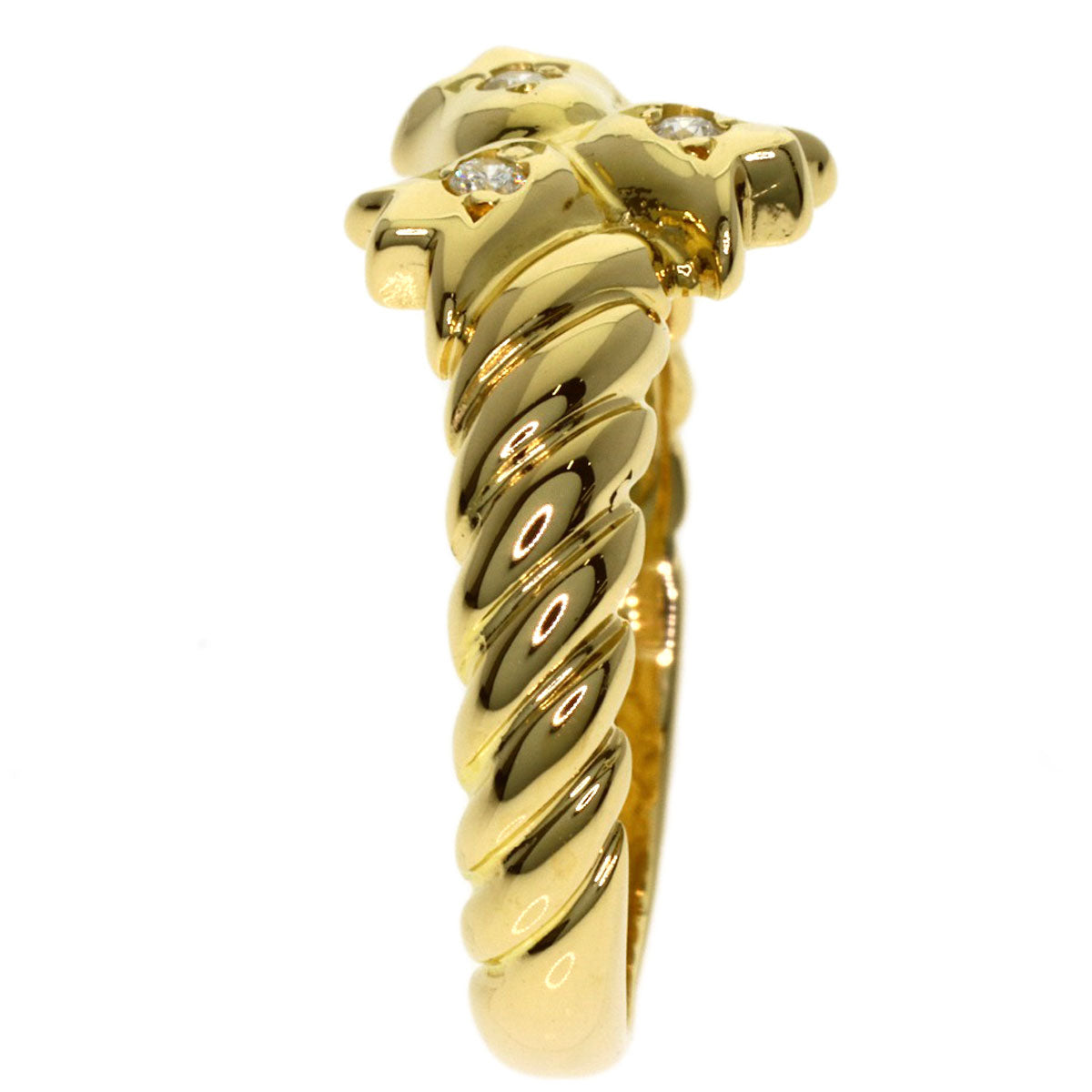 Dior Tulip Diamond Ring K18 Yellow Gold Ladies [Used]