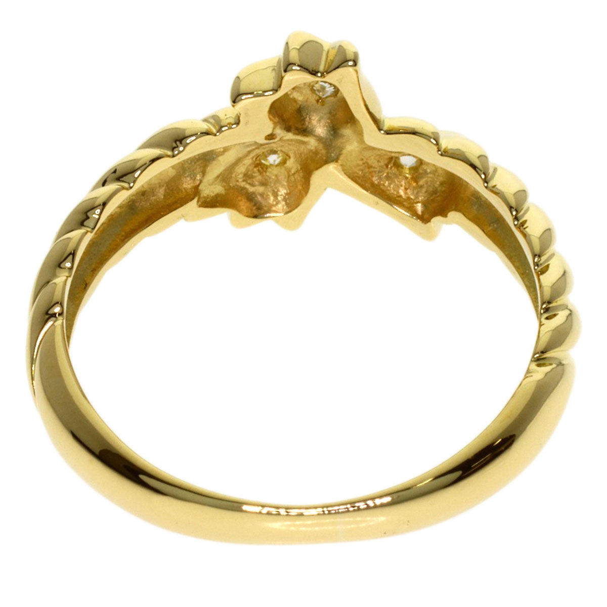 Dior Tulip Diamond Ring K18 Yellow Gold Ladies [Used]
