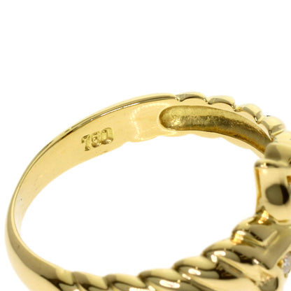 Dior Tulip Diamond Ring K18 Yellow Gold Ladies [Used]