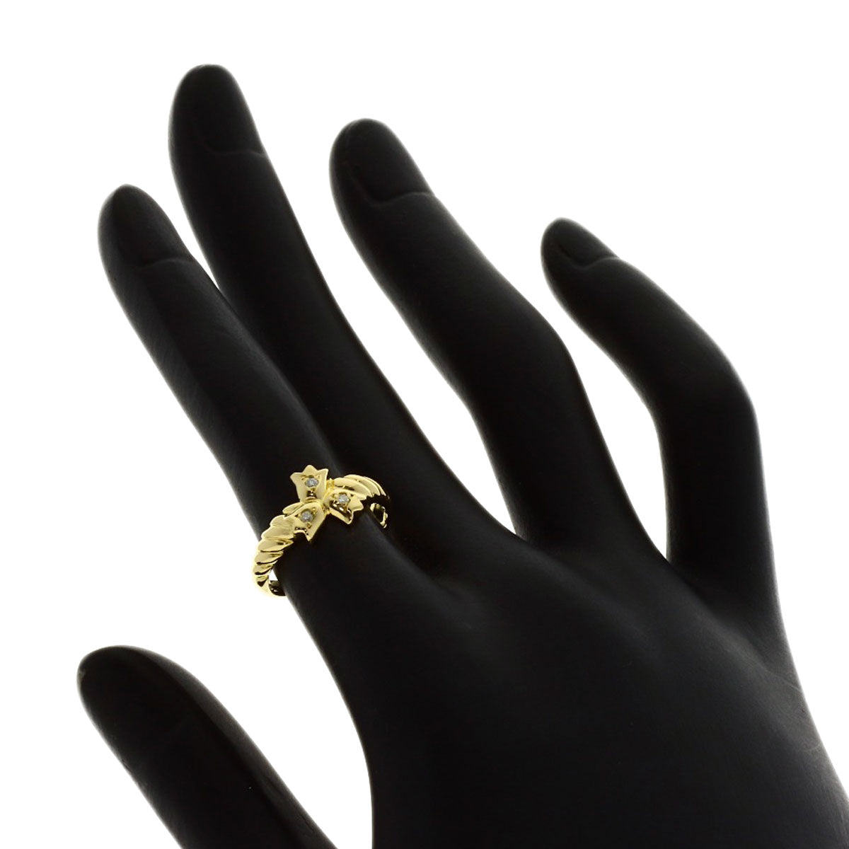 Dior Tulip Diamond Ring K18 Yellow Gold Ladies [Used]