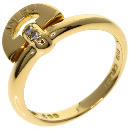 CELINE Logo diamond Ring K18 Yellow Gold Ladies [Used]