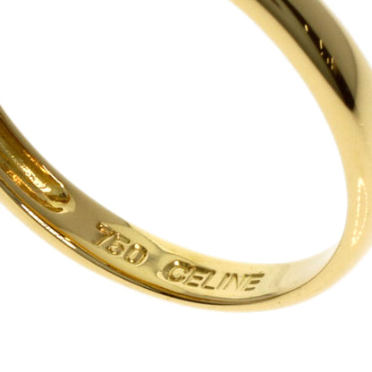 CELINE Logo diamond Ring K18 Yellow Gold Ladies [Used]