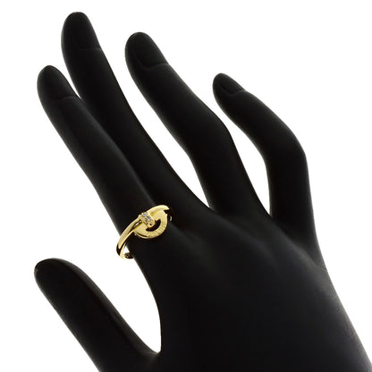CELINE Logo diamond Ring K18 Yellow Gold Ladies [Used]