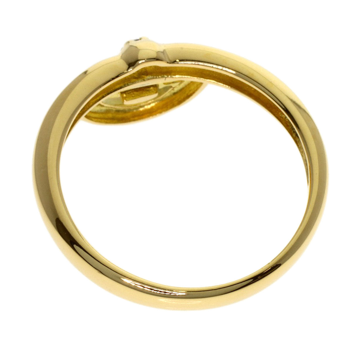 CELINE Logo diamond Ring K18 Yellow Gold Ladies [Used]