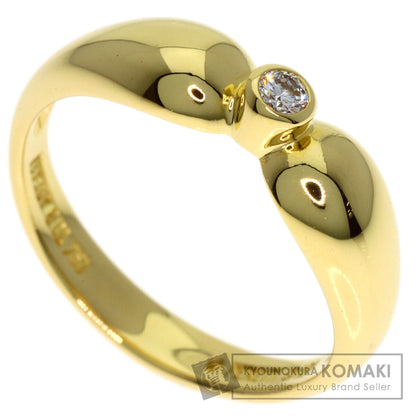 TIFFANY&Co. Double Teardrop 1P Diamond Ring K18 Yellow Gold Ladies [Used]