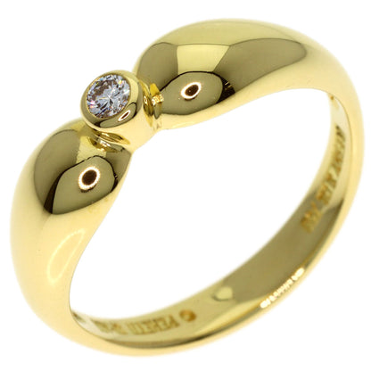 TIFFANY&Co. Double Teardrop 1P Diamond Ring K18 Yellow Gold Ladies [Used]