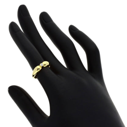 TIFFANY&Co. Double Teardrop 1P Diamond Ring K18 Yellow Gold Ladies [Used]