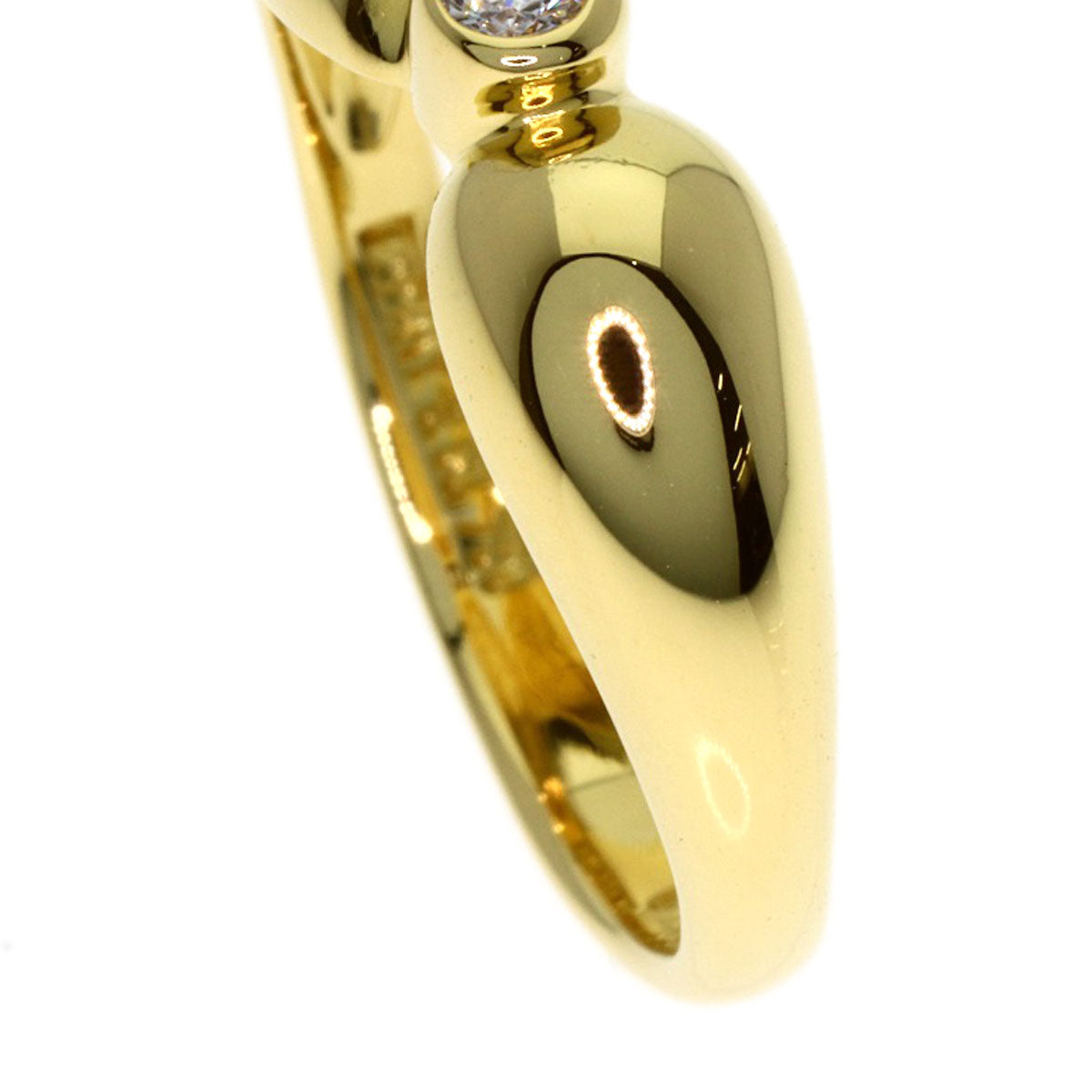 TIFFANY&Co. Double Teardrop 1P Diamond Ring K18 Yellow Gold Ladies [Used]