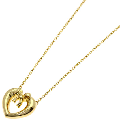 TIFFANY&Co. Heart with bow Necklace K18 Yellow Gold Ladies [Used]