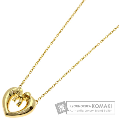 TIFFANY&Co. Heart with bow Necklace K18 Yellow Gold Ladies [Used]