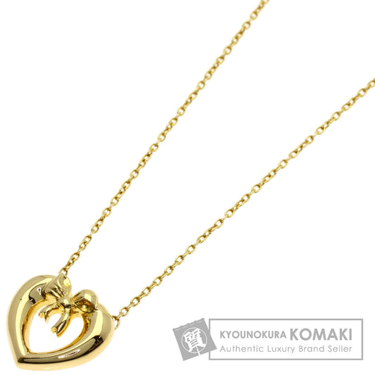 TIFFANY&Co. Heart with bow Necklace K18 Yellow Gold Ladies [Used]