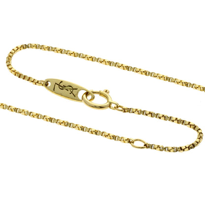 YVES SAINT LAURENT Heart Bird Color Stone Necklace K18 Yellow Gold Ladies [Used]