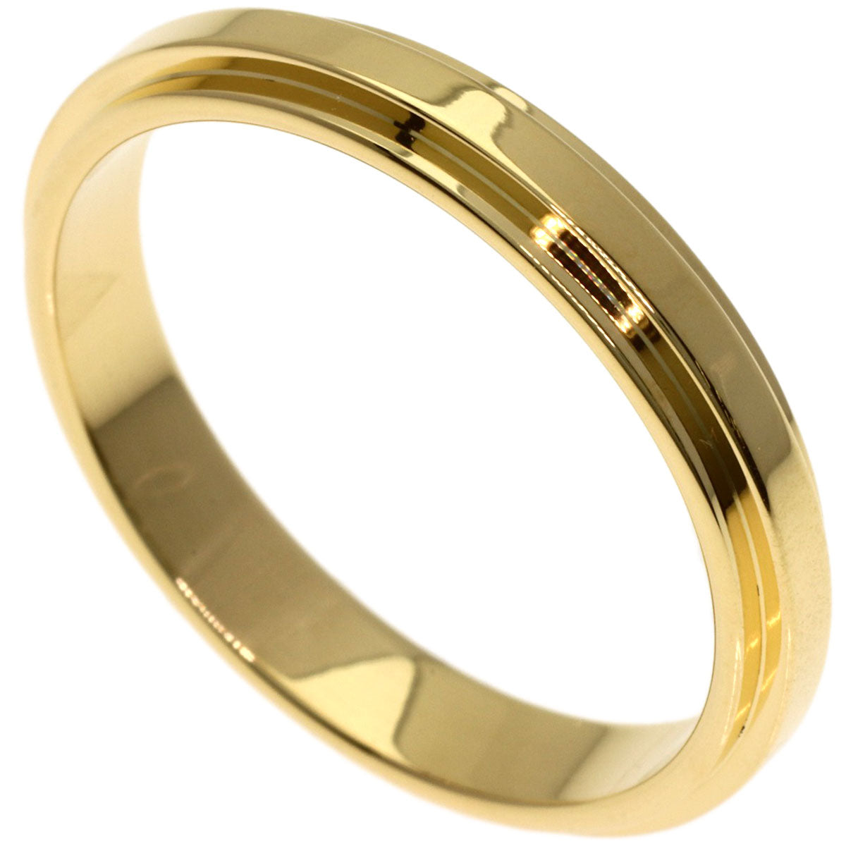 GUCCI Straight Rough Ring K18 Yellow Gold Ladies [Used]