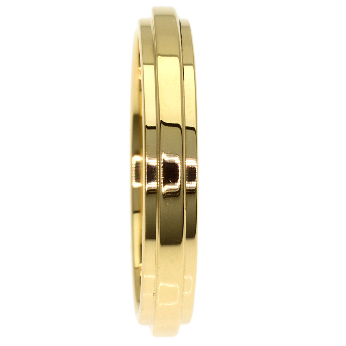 GUCCI Straight Rough Ring K18 Yellow Gold Ladies [Used]