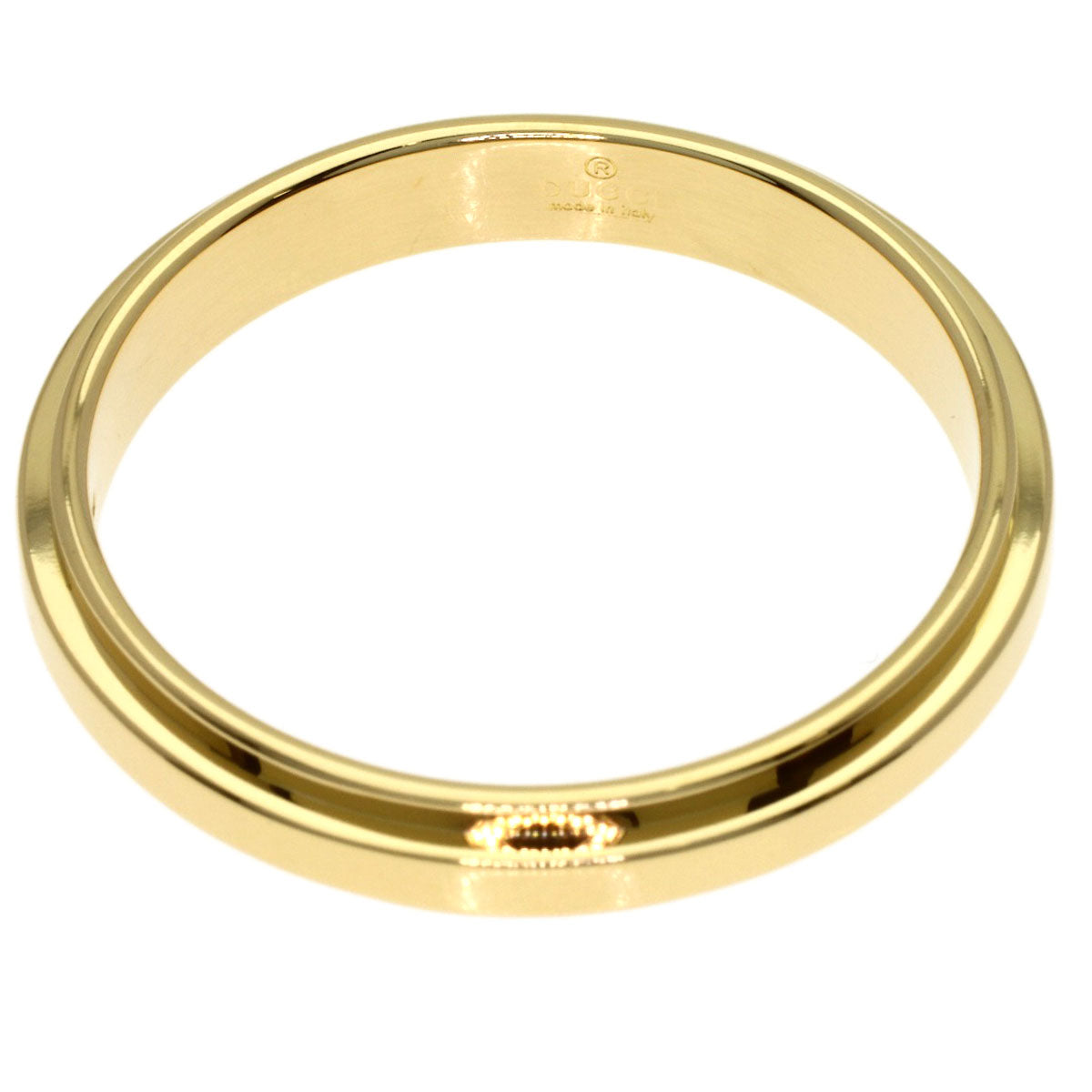 GUCCI Straight Rough Ring K18 Yellow Gold Ladies [Used]