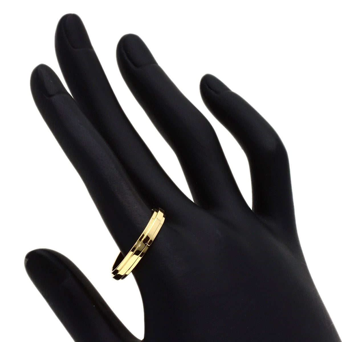 GUCCI Straight Rough Ring K18 Yellow Gold Ladies [Used]