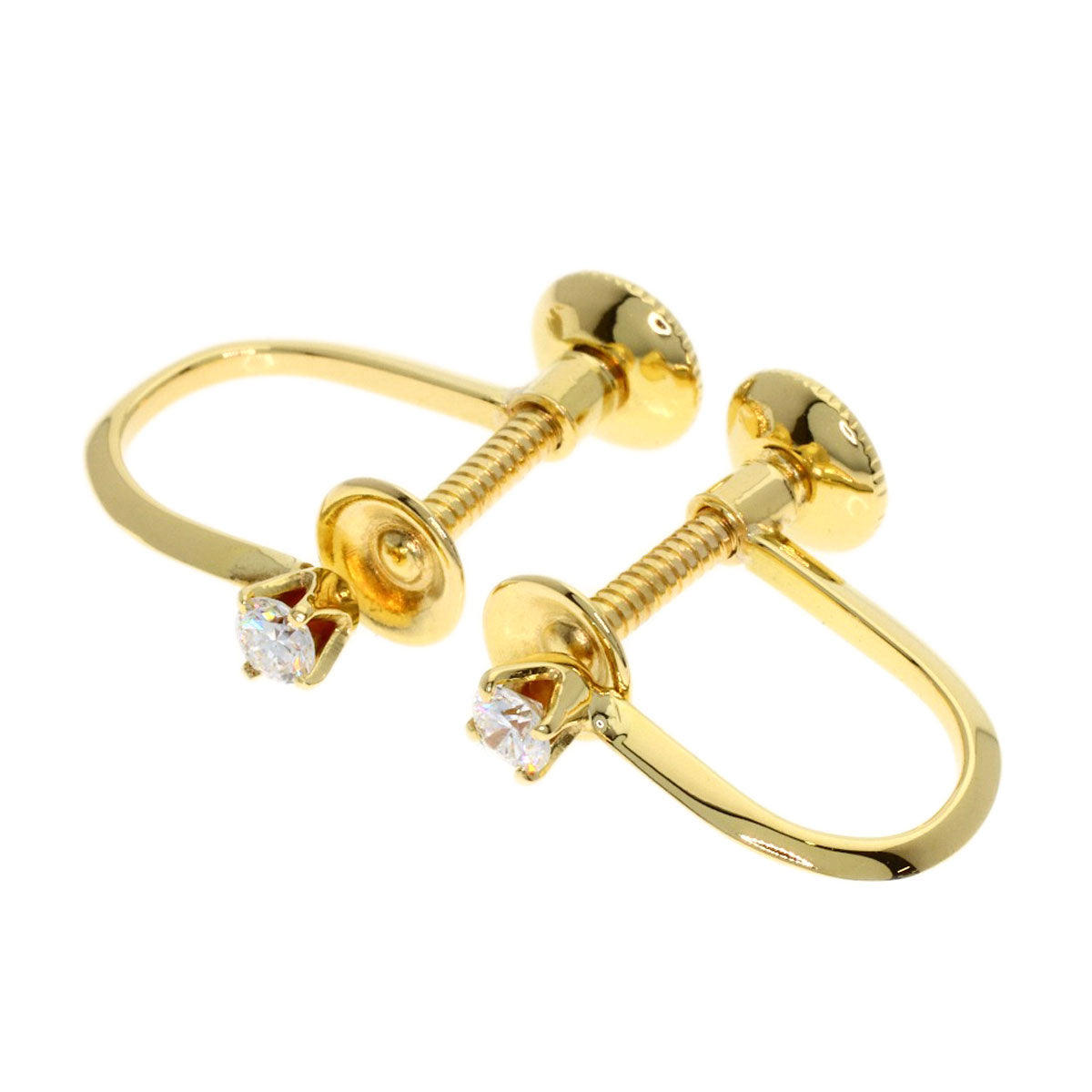 MIKIMOTO Diamond Earring K18 Yellow Gold Ladies [Used]