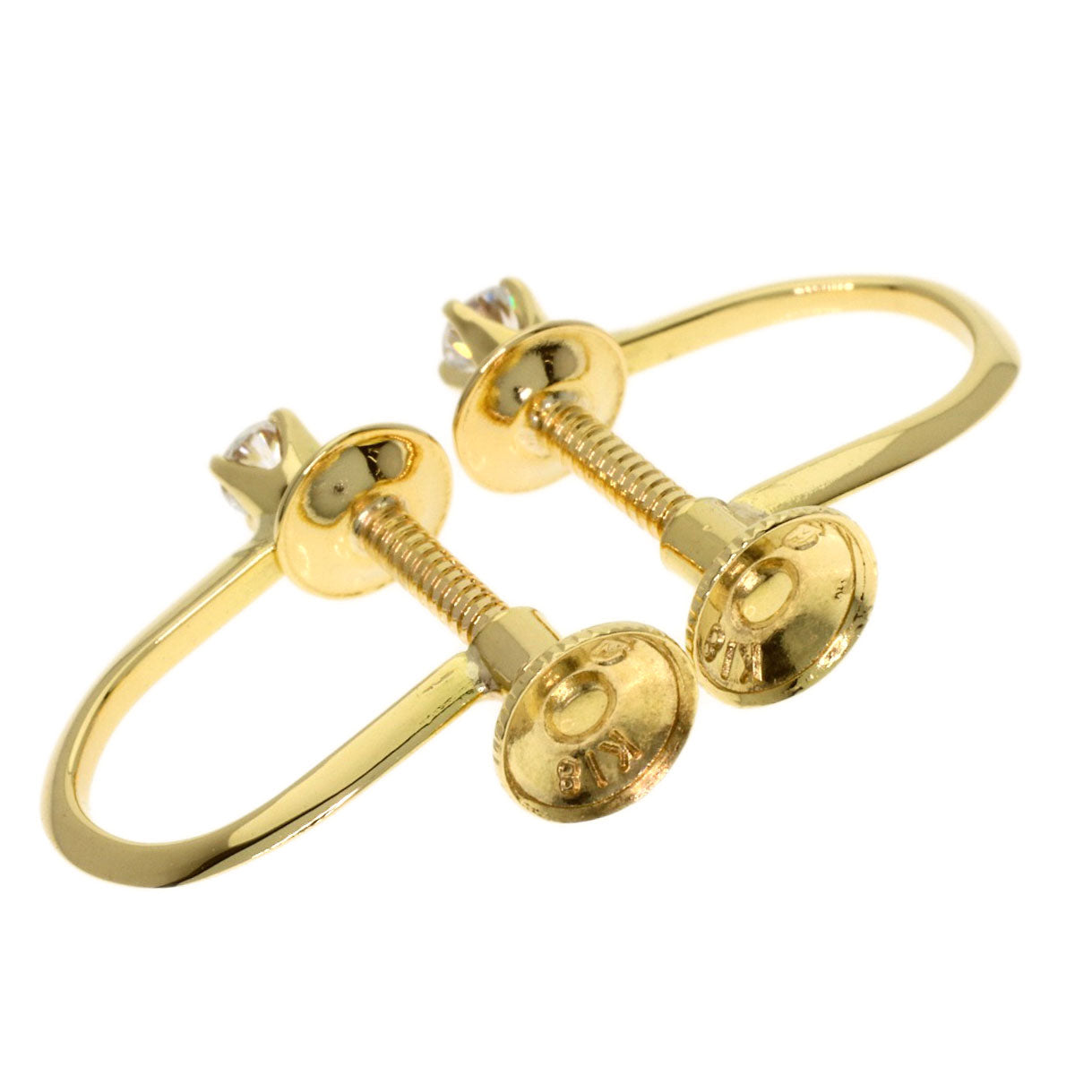 MIKIMOTO Diamond Earring K18 Yellow Gold Ladies [Used]