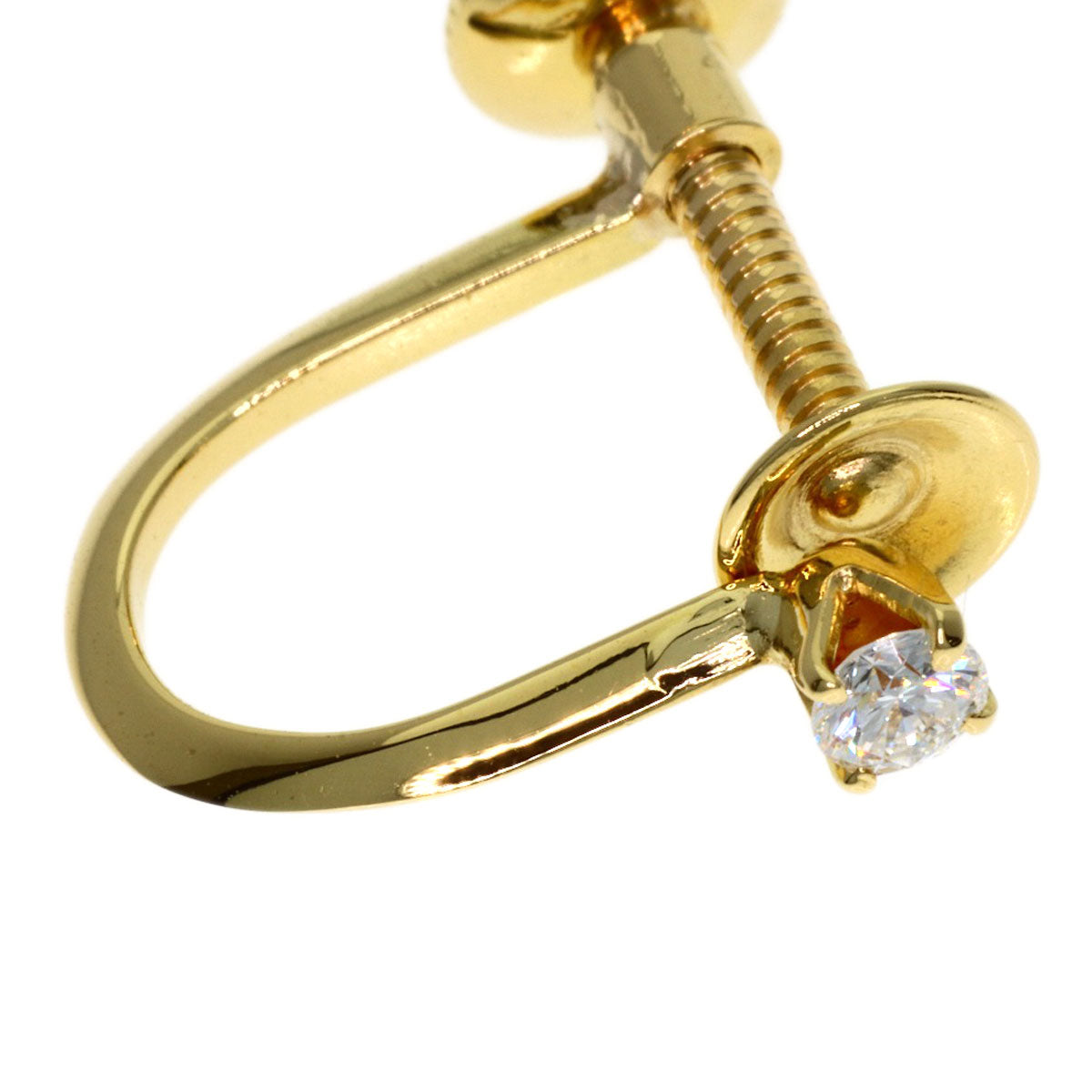 MIKIMOTO Diamond Earring K18 Yellow Gold Ladies [Used]
