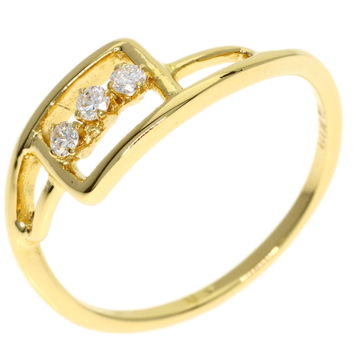 MIKIMOTO Diamond Ring K18 Yellow Gold Ladies [Used]