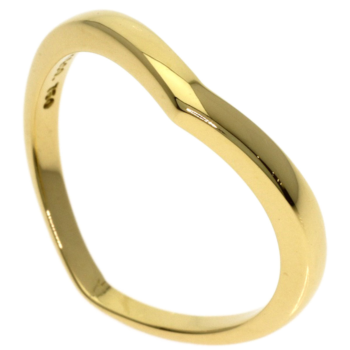 TIFFANY&Co. V band Ring K18 Yellow Gold Ladies [Used]