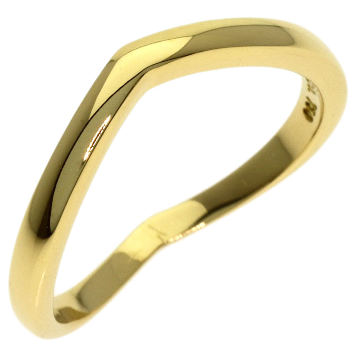 TIFFANY&Co. V band Ring K18 Yellow Gold Ladies [Used]