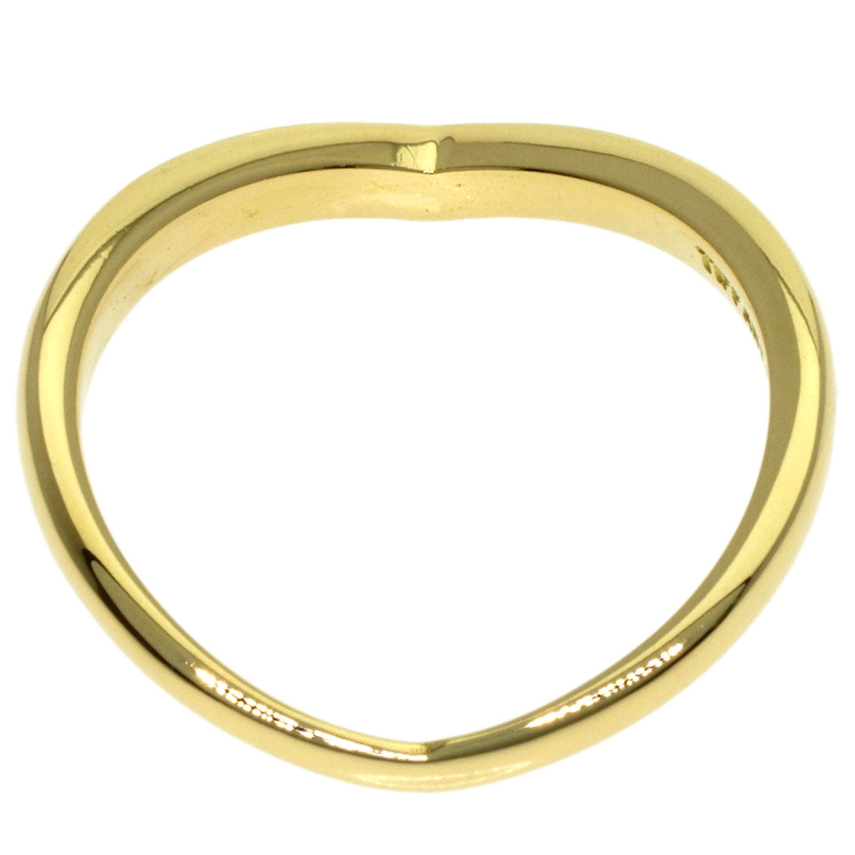 TIFFANY&Co. V band Ring K18 Yellow Gold Ladies [Used]