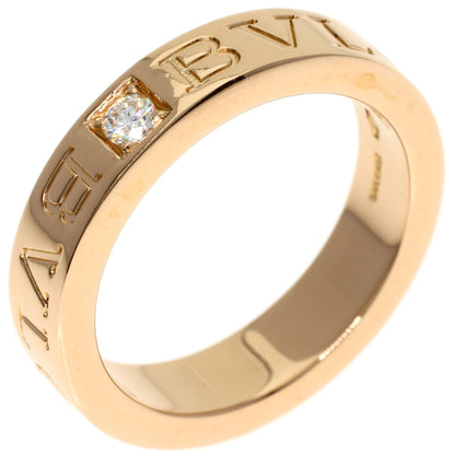 BVLGARI Double logo 1P Diamond Ring K18 Pink Gold Ladies [Used]