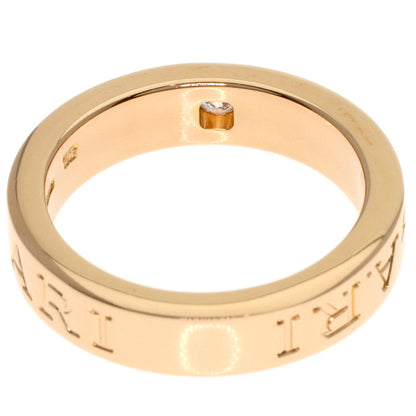 BVLGARI Double logo 1P Diamond Ring K18 Pink Gold Ladies [Used]