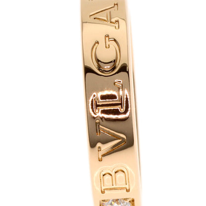 BVLGARI Double logo 1P Diamond Ring K18 Pink Gold Ladies [Used]