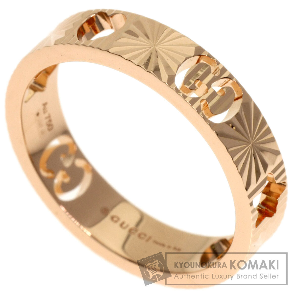 GUCCI Icon Heart & Star #9 Ring K18 Pink Gold Ladies [Used]