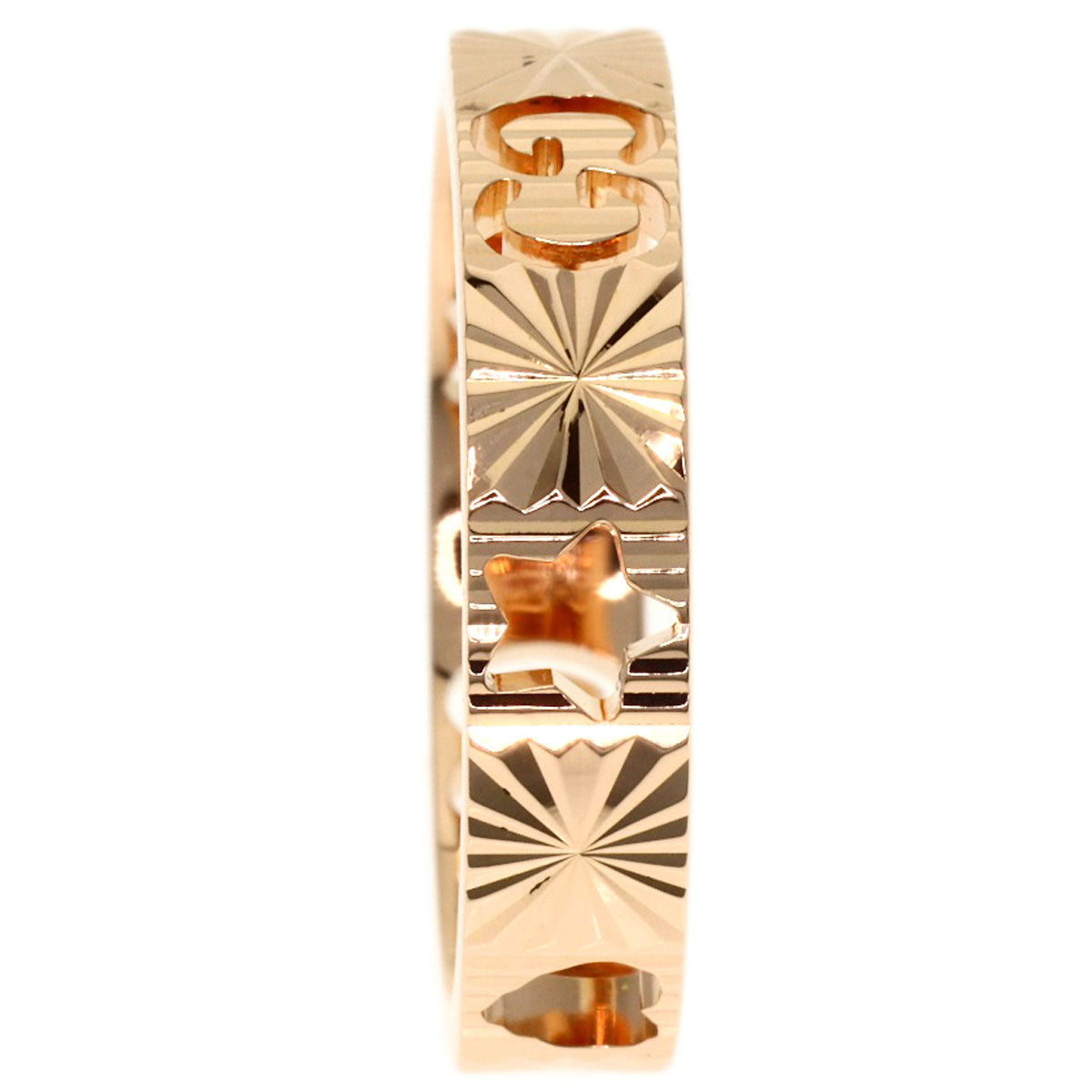 GUCCI Icon Heart & Star #9 Ring K18 Pink Gold Ladies [Used]