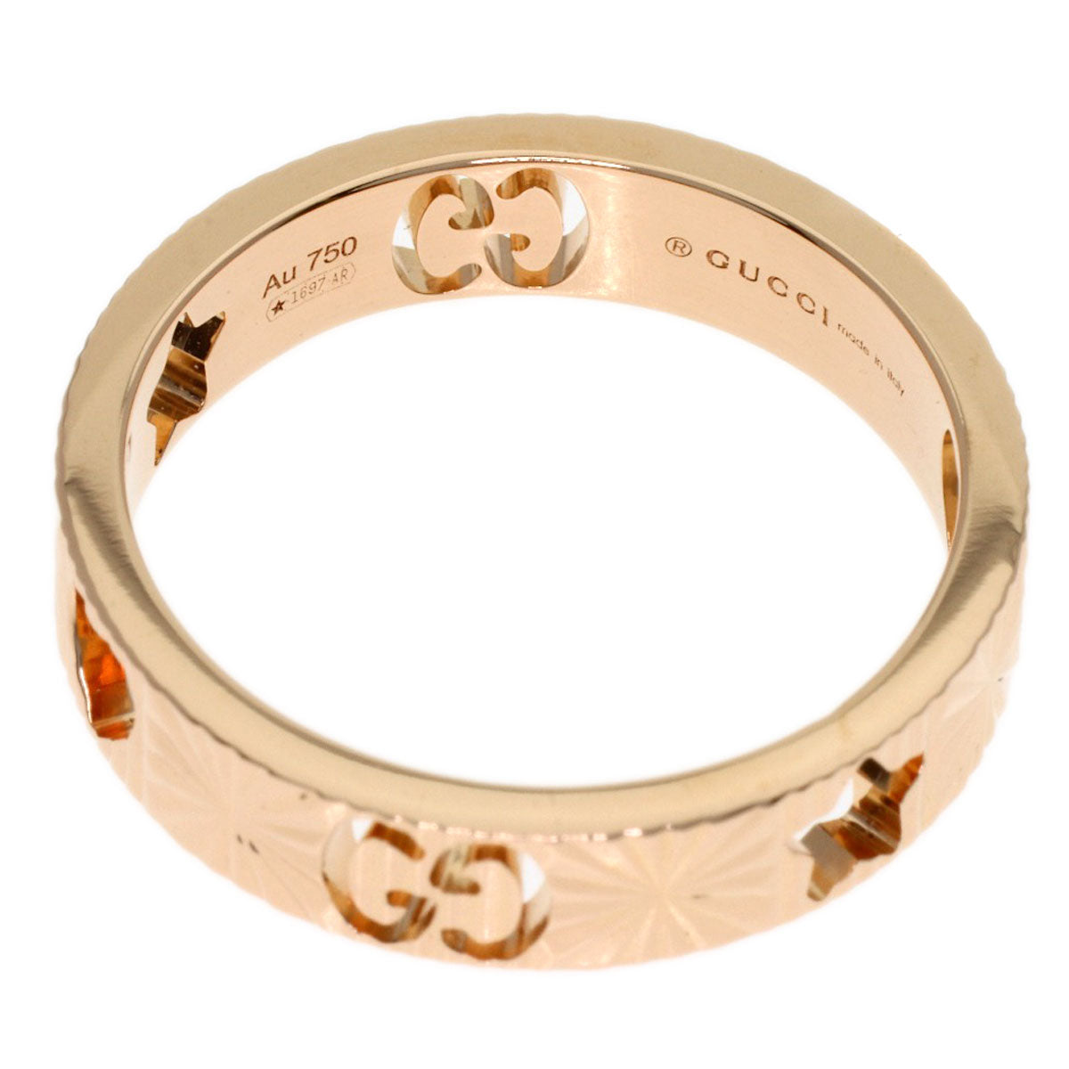 GUCCI Icon Heart & Star #9 Ring K18 Pink Gold Ladies [Used]