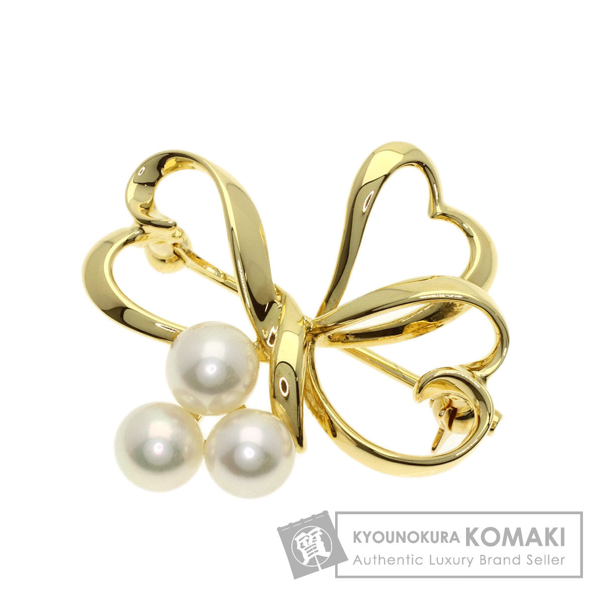 MIKIMOTO Pearl Pearl Brooch K18 Yellow Gold Ladies [Used]