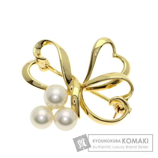 MIKIMOTO Pearl Pearl Brooch K18 Yellow Gold Ladies [Used]