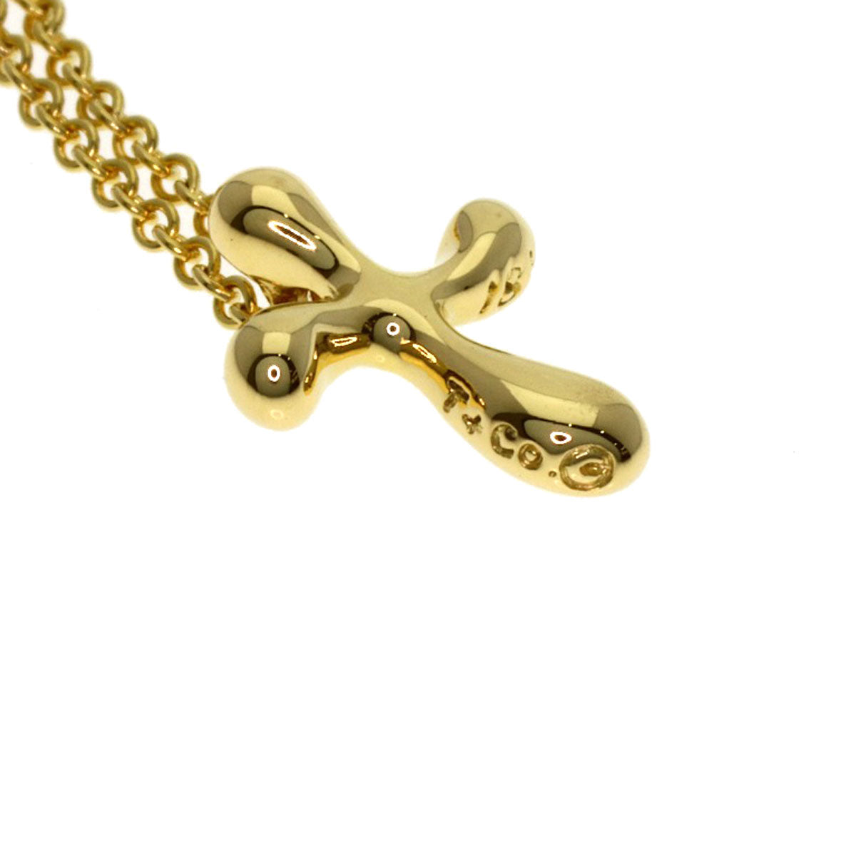 TIFFANY&Co. cross Necklace K18 Yellow Gold Ladies [Used]