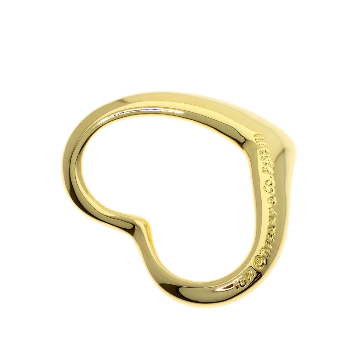 TIFFANY&Co. Open heart Pendant top K18 Yellow Gold Ladies [Used]