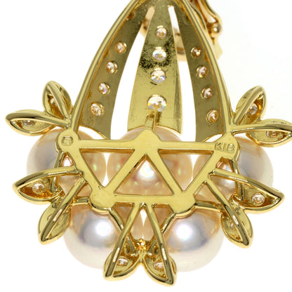 MIKIMOTO Pearl Pearl Diamond Pendant top K18 Yellow Gold Ladies [Used]