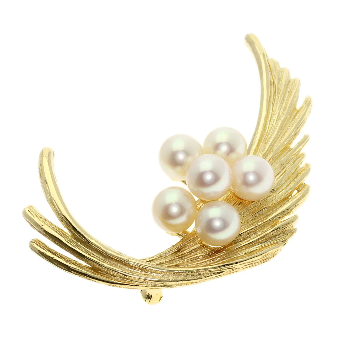 MIKIMOTO Pearl Pearl Brooch K14 Yellow Gold Ladies [Used]