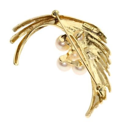 MIKIMOTO Pearl Pearl Brooch K14 Yellow Gold Ladies [Used]