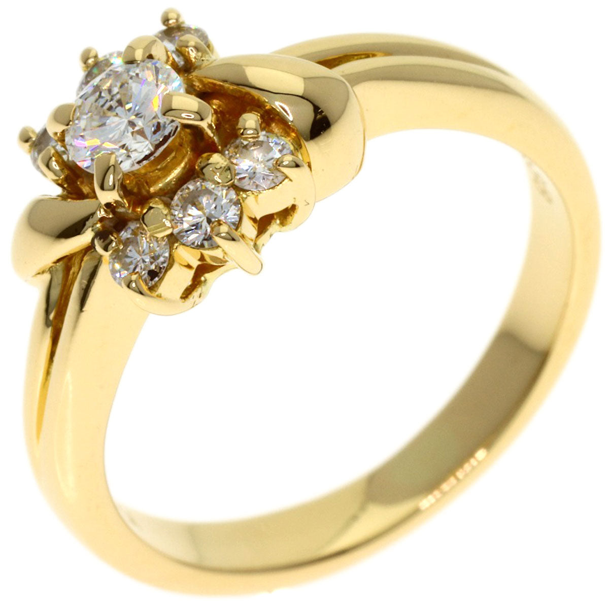 POLA Diamond Ring K18 Yellow Gold Ladies [Used]