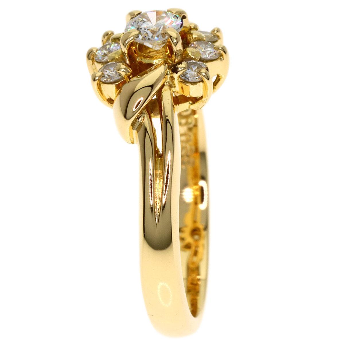 POLA Diamond Ring K18 Yellow Gold Ladies [Used]