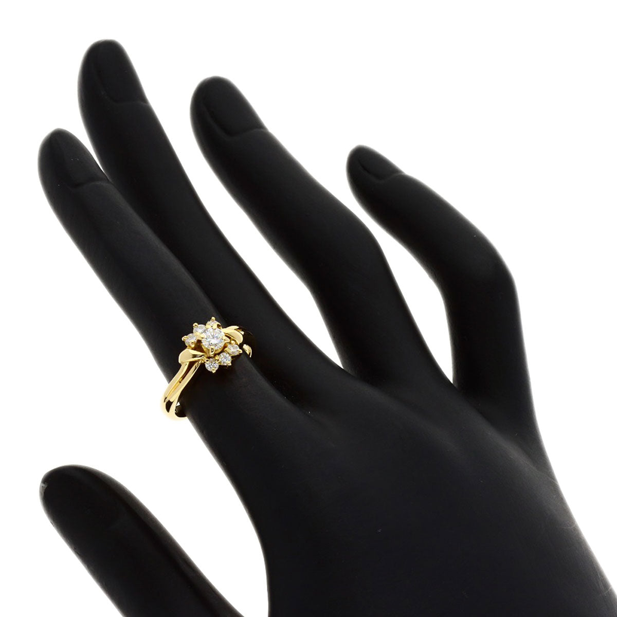 POLA Diamond Ring K18 Yellow Gold Ladies [Used]