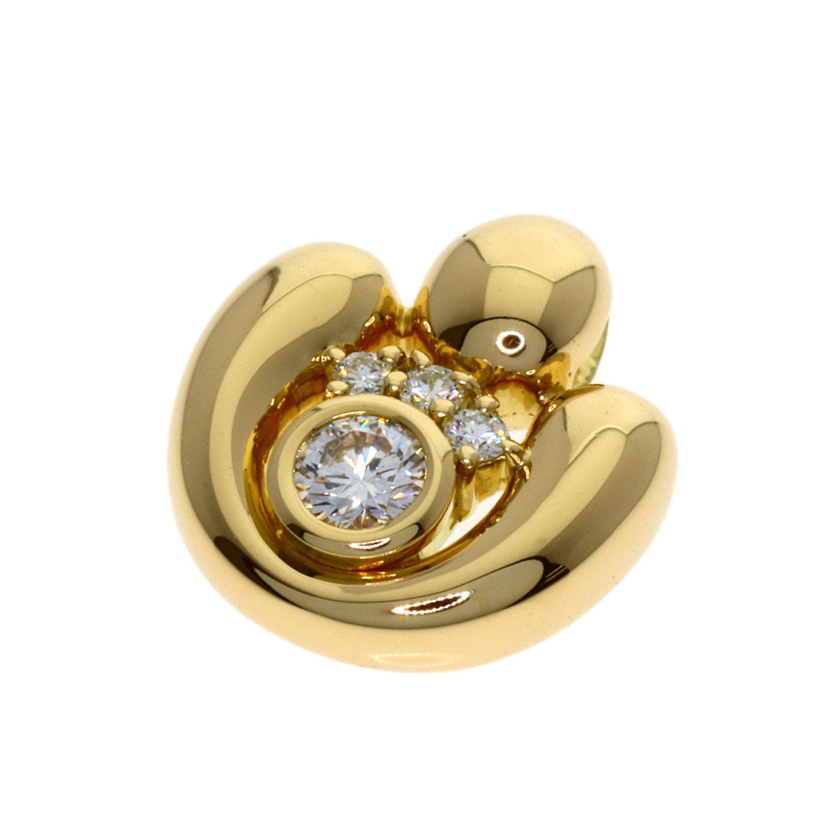 POLA Diamond Pendant top K18 Yellow Gold Ladies [Used]